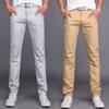 Модные мужские повседневные брюки из хлопчатобумажной ткани модные тонкие прямые мужские длинные брюки со средней талией