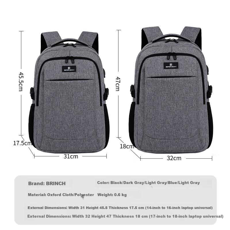 BRINCH Laptop Backpack, 17/17.3 Inch, Shockproof, for Business Trips And Commuting, Large Capacity Schoolbag