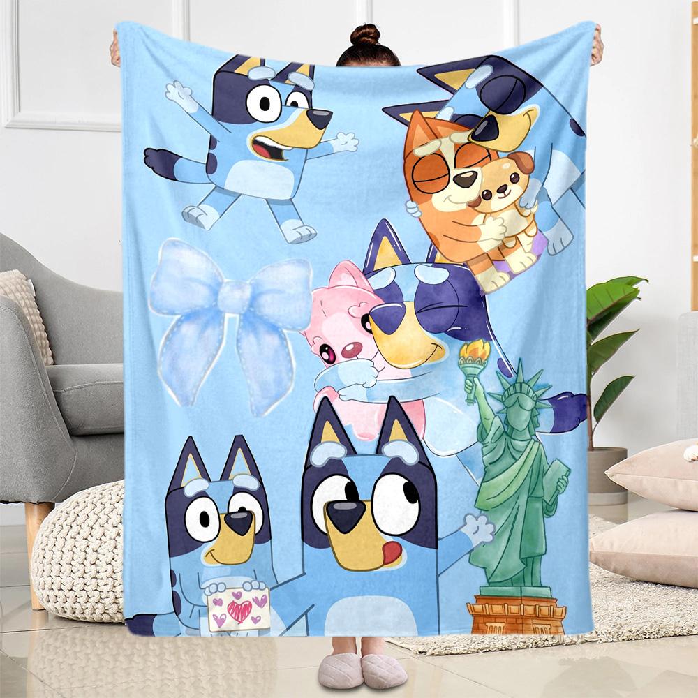 Bluey Friends Adventure Blanket Warmthful Decor Great for Seaside Livingroom Picnics for All Occasions Modern Style