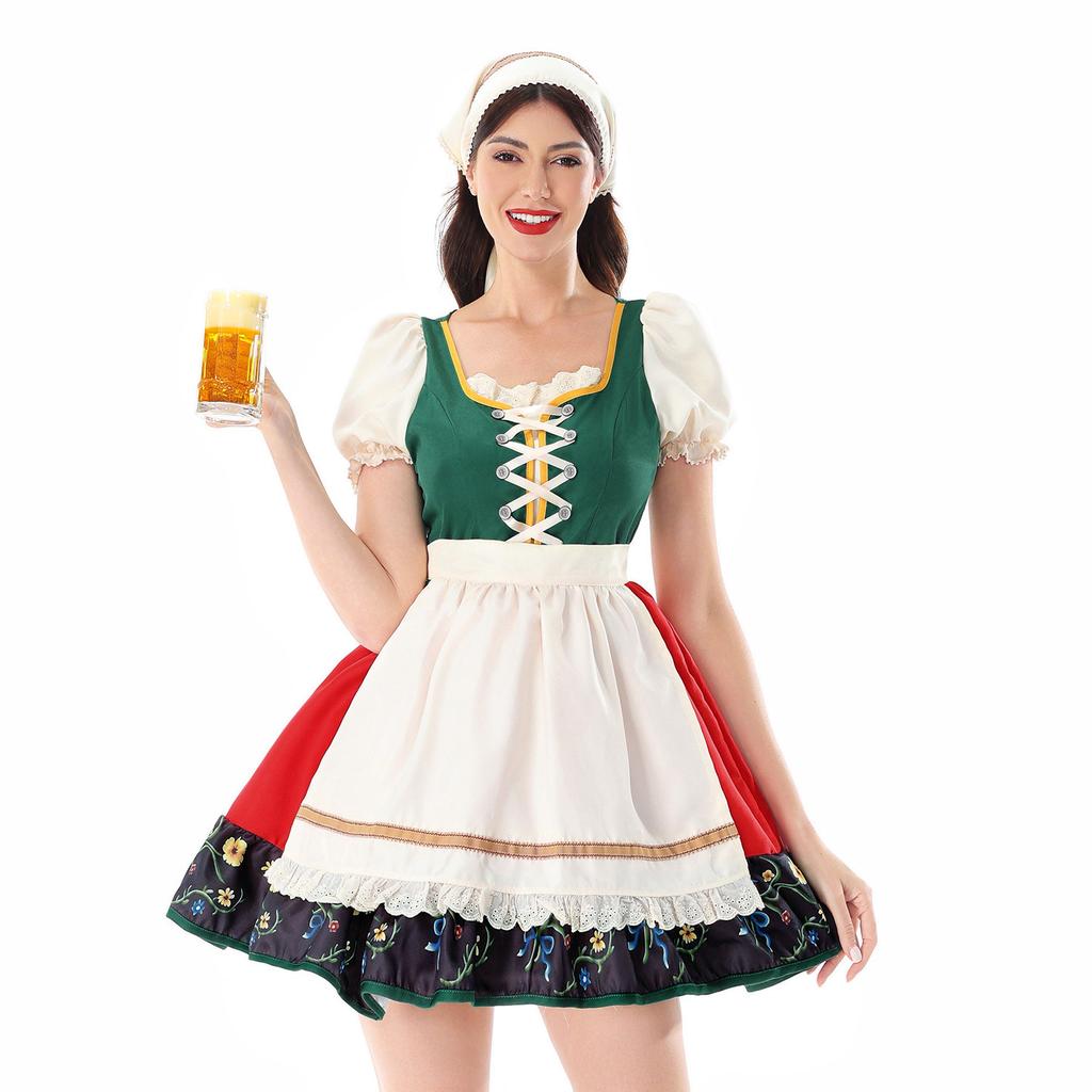 Bavarian Oktoberfest Costume Women's Munich Carnival Show Costume Pastoral Farm Halloween Dress