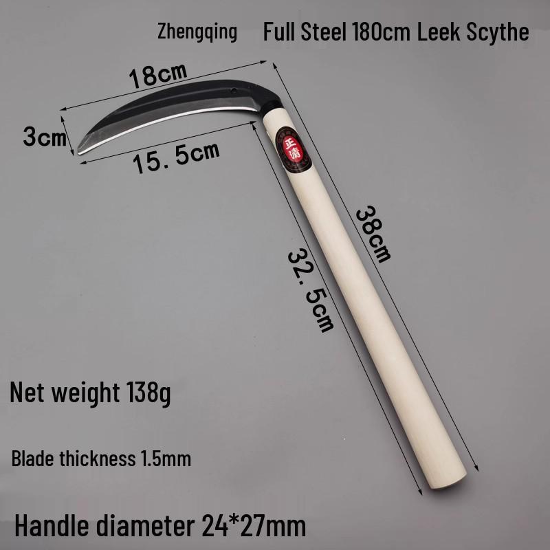 Zhengqing Japanese-Style 180 Leek Scythe & Weeding Knife for Gardening and Farming