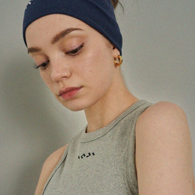 Повязка на голову с логотипом INJIACTIVE темно-синяя