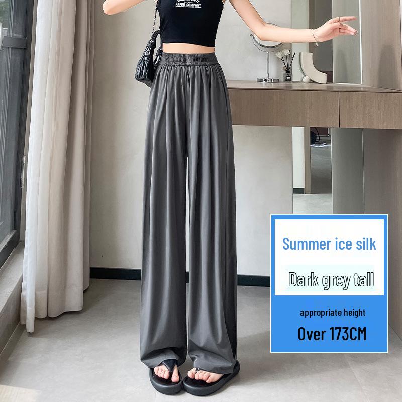 Ice Silk High Waist Wide Leg Sweatpants - Women's Summer Slimming, Loose Casual Pants