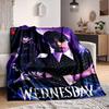 1Pc Wednesday Addams Series Flannel Blanket, Soft And Comfortable, Casual Warm, Camping Travel, Christmas, Halloween Xmas Gift El114