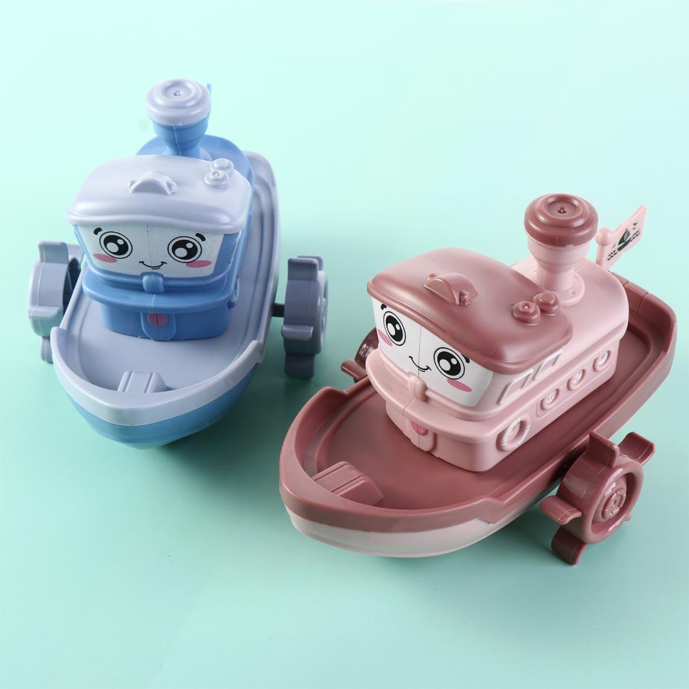 Игрушечный корабль для ванны Игры в ванну Игры на пляже Плавание Вода Детская ванна Заводной Механический корабль Мультяшный корабль