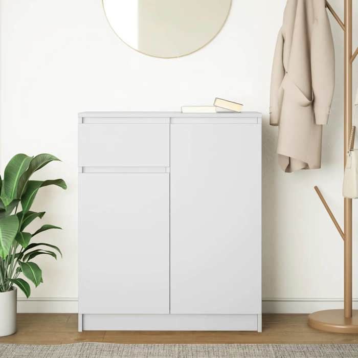 VidaXL Buffet avec tiroir blanc 71x35x84 cm bois d'ingénierie, meuble de rangement, buffet, meuble d'entrée, meuble buffet 861589