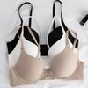 Deep V Seamless Smooth Bra Thin Cotton Front Buckle Soft Steel Ring Underwear Women's Small Breasts Gather Sexy and Comfortable Bra