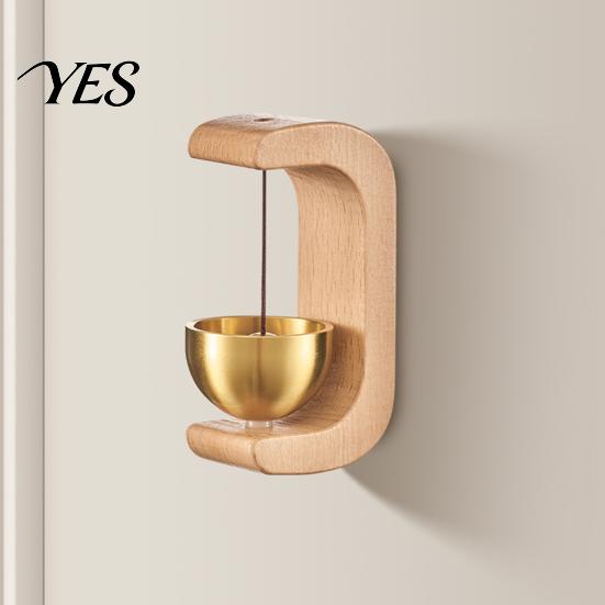 No Paste Doorbell Entry Doorbell, Magnetic Hanging Bell, Solid Wood Metal Wind Chime, Crisp Hangable Sound Door Chime for Home Shop Studio Doors