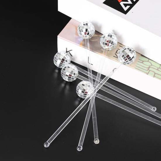 12 шт., пластиковые палочки для смешивания, прозрачные полезные 19,5 см, диско-шар, мешалка для напитков Swizzle