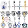 Шарм Бусина Оригинальная Медь Крест Сердце Вращающийся Глаз Дьявола Иисус Ангел Подвеска Подходит Браслет Женщина DIY Ювелирные Изделия Подарок