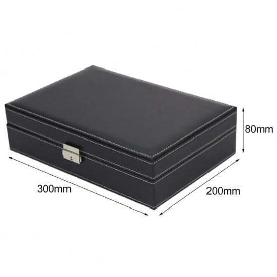8 Slot Watch Box Cases Jewelry Storage Box Organizer for Men Women PU Leather Lockable Watch Holder with Ring