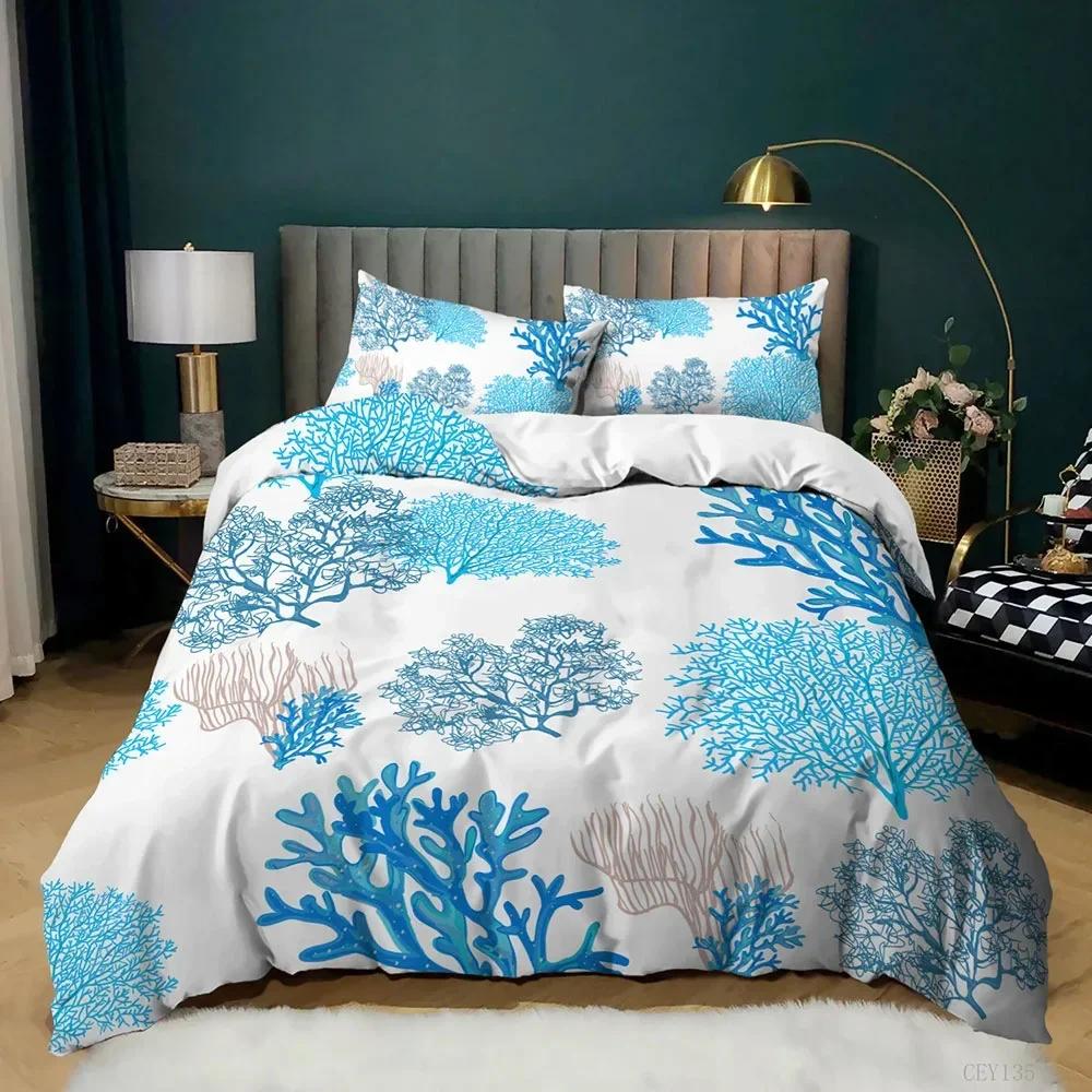 Океанский Морской Прибрежный Удобный Пододеяльник Наволочка Постельное Белье Детская Спальня Декор Домашний Текстиль