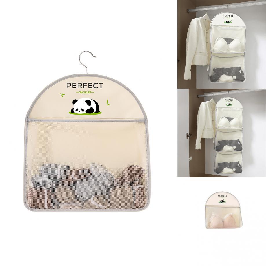 Мультяшный органайзер для подвесного хранения панды для нижнего белья, шкафа, многоцелевого дизайна