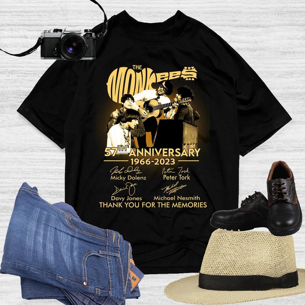 The Monkees 56th Anniversary 1966-2022 Signatures Black Size S-4XL T-Shirt