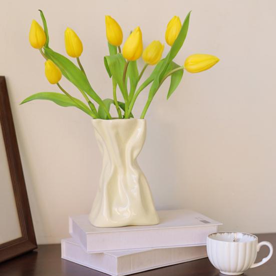 Ваза с орнаментом, современная керамическая ваза, элегантная уникальная форма, цветочные композиции, ваза для украшения домашнего стола