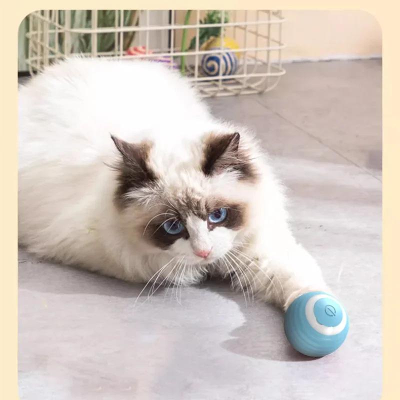 Умная игрушка для кошек, мяч, электронная интерактивная игрушка для домашних животных, движущийся мяч, USB, автоматический движущийся, подпрыгивающий, для щенка, подарок на день рождения, товар для кошек