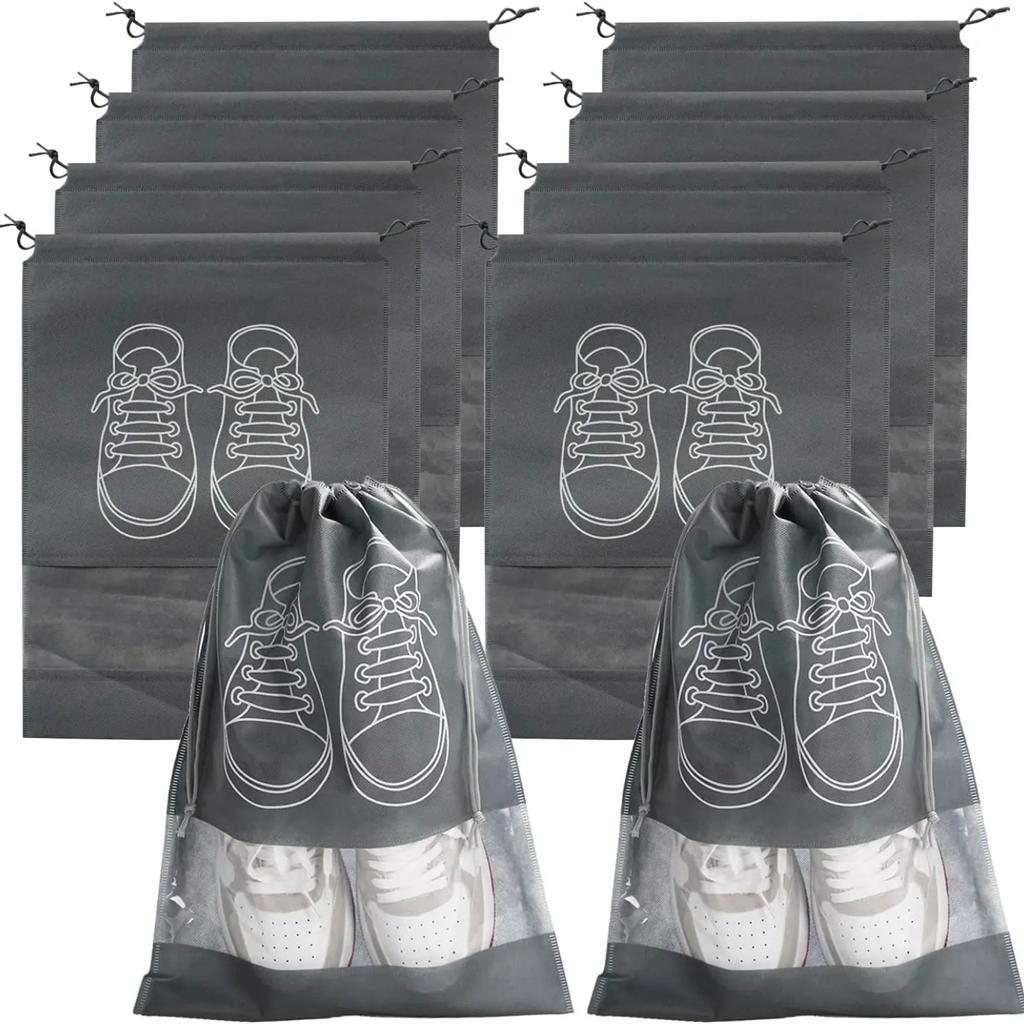 10/5pcs Shoes Storage Bags Closet Organizer Non-woven Travel Portable Bag Waterproof Pocket Clothing Classified Hanging Bag