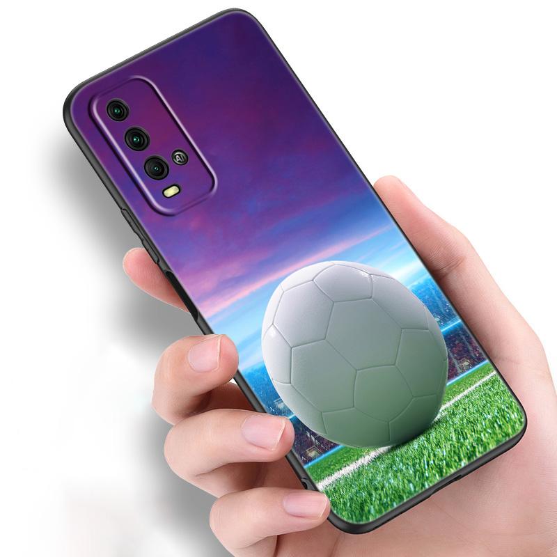 Силиконовый чехол для телефона с огненным футбольным мячом для Xiaomi Redmi Note 11 10 9 8 Pro 11T 10T 10S 9S 8T 9 9A 9C 9T, черный чехол