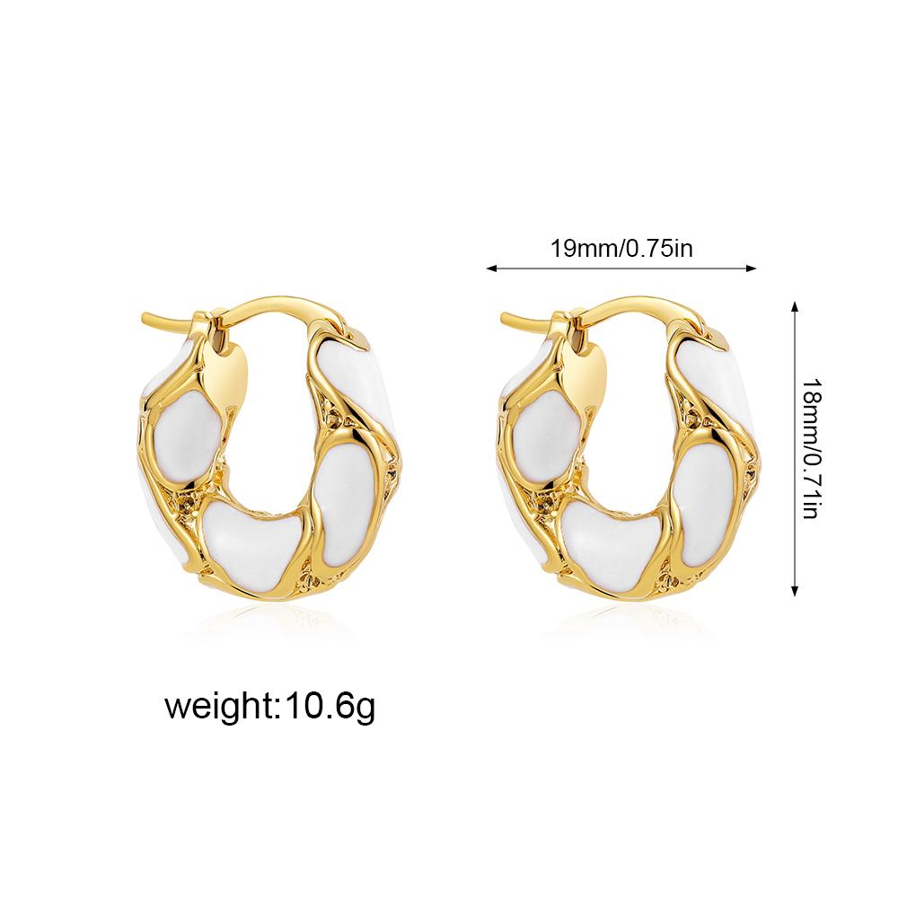 Enamel Hoop Earrings for Women Statement Ear Buckle Creative Jewelry Gifts