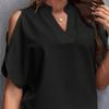 Женская шифоновая блузка с открытыми плечами, летние однотонные повседневные топы с v-образным вырезом