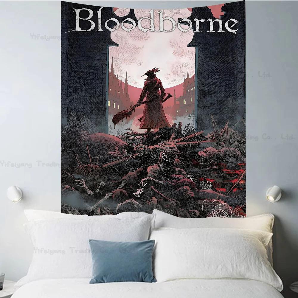 Классическая игра Bloodborne Цветной Гобелен Настенное Полотно Хиппи Цветок Настенные Ковры Декор Комнаты Общежития Настенное Искусство Декор