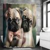 Cute Pug Dog Shower Curtain, Bathroom Decorative Shower Curtain, Waterproof Shower Curtain with Hooks
