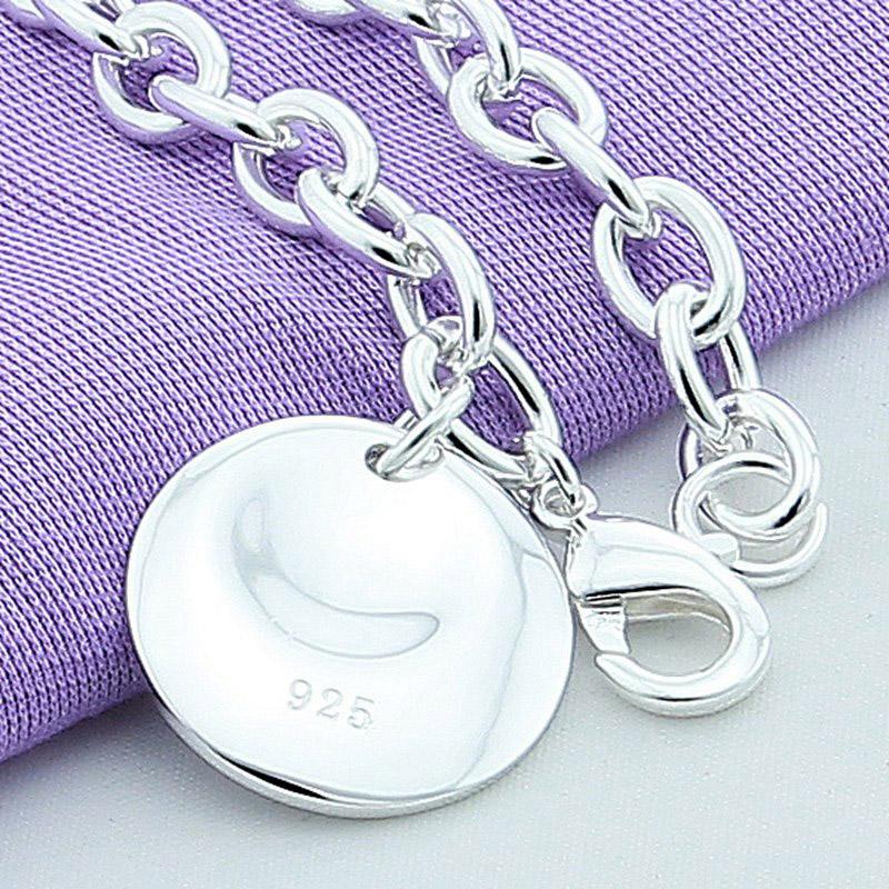 925 серебряных круглых браслетов-цепочек для женщин, модные серебряные ювелирные аксессуары