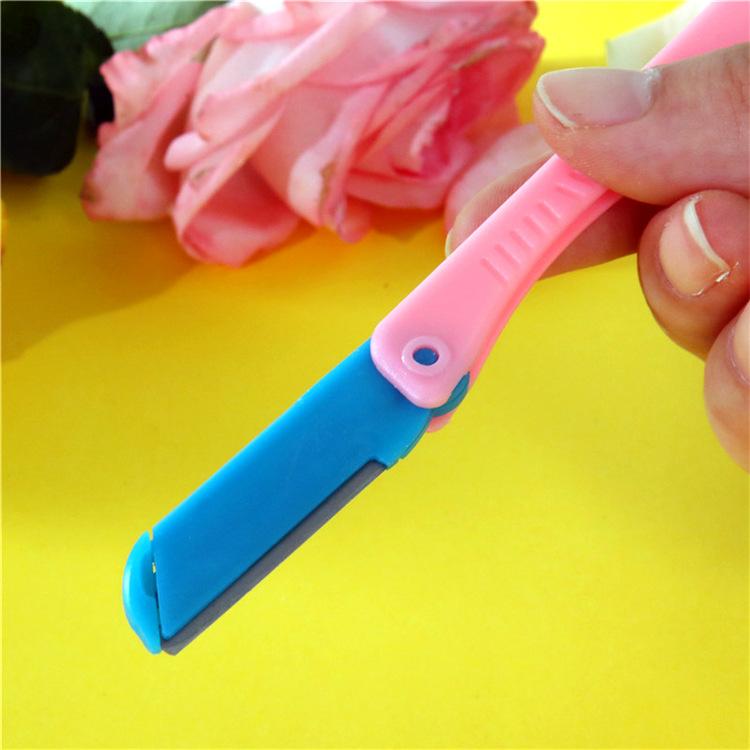 Beauty Tool Eyebrow Trimmer, Easy Eyebrow Trimmer Can Replace the Blade, Folding One-word Beginner Eyebrow Scraper Gift