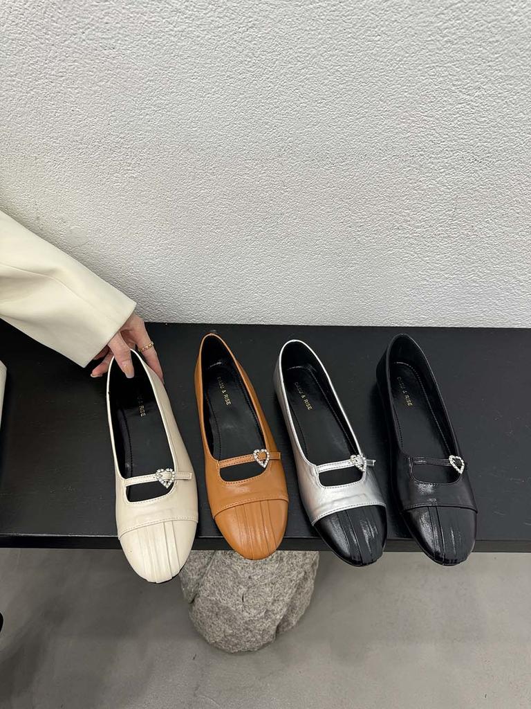 Модные женские лоферы с круглым носком, повседневные туфли-мюли, бежевые, коричневые, серебристые, черные 2024 г. Новые поступления, осенне-весенние туфли для балета