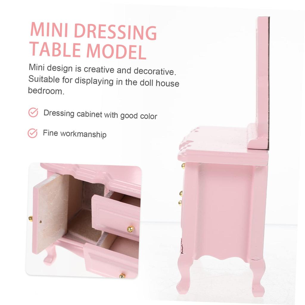 Кукольный домик STOBOK Миниатюрная мебель Мини-туалетный столик с зеркалом Игрушка Игра понарошку Изысканный дизайн Коллекция мебели Дисплей Миниатюрная модель