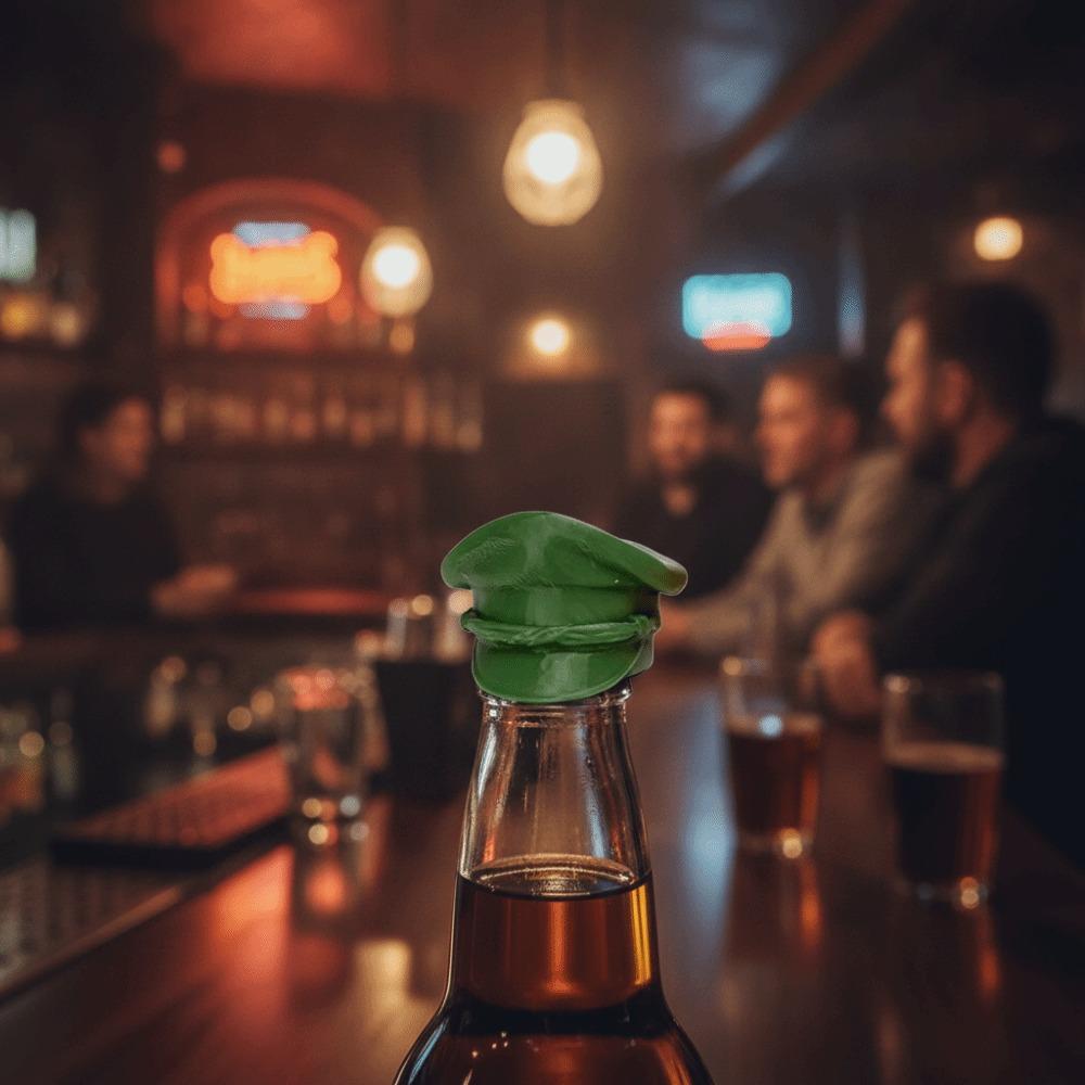 2PCS Creative Hat-shaped Bottle Cap 3D Print Bottle Top Funny Beer Bottle Cap Pub