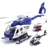 Pull-Back Police Helicopter Toy with LED Lights and Music for Kids