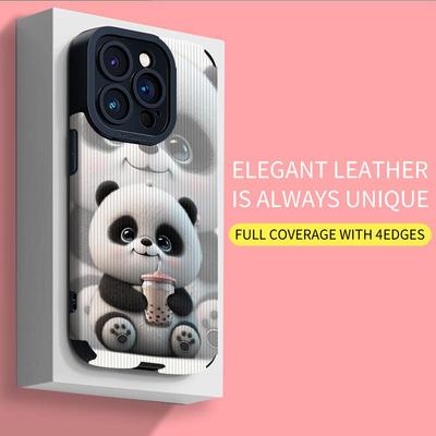 Персонализированный мультяшный милый милый кожаный чехол с принтом панды, мягкий силиконовый чехол для телефона, задняя крышка с объективом камеры, полная защита