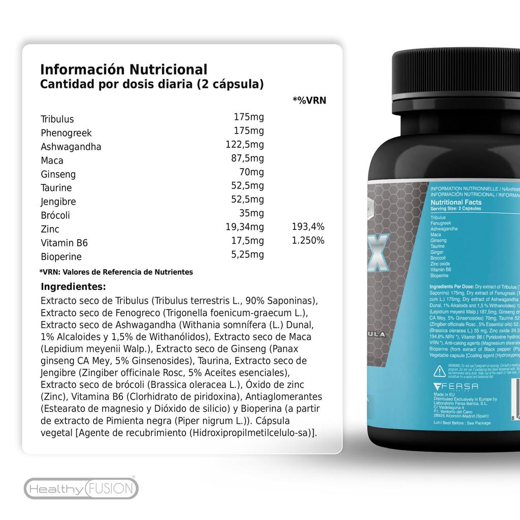 Здоровый синтез TestoMax | Энергетический усилитель тестостерона | Мака, женьшень, трибулус, таурин и витамины | 120у