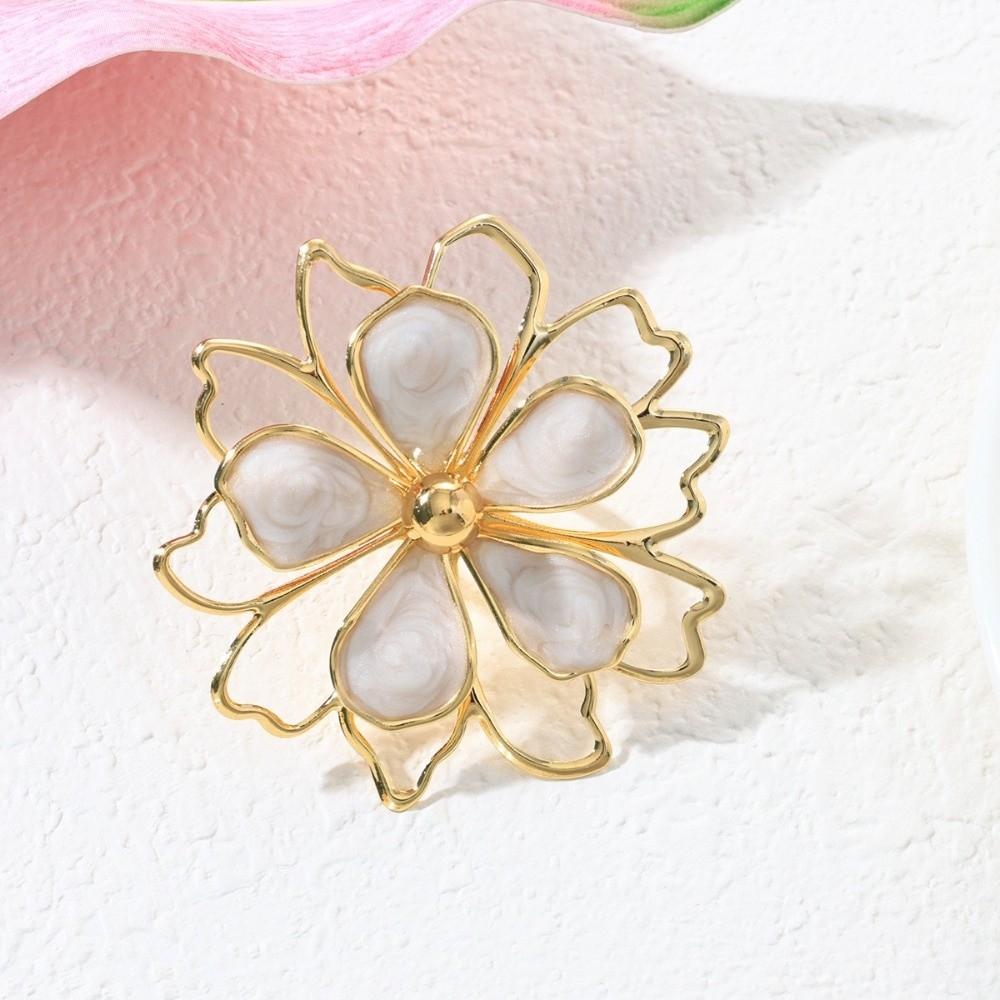 Double Layer 3D Lotus Flower Jewelry Set Drip Oil Flower Necklace Flower Jewelry Set  Daily Wear