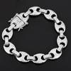 8inch Bracelet Hip Hop Coffee Iced Out Alloy Bean Pig Nose Rhinestone Necklace Chain Bling Necklaces For Men Jewelry