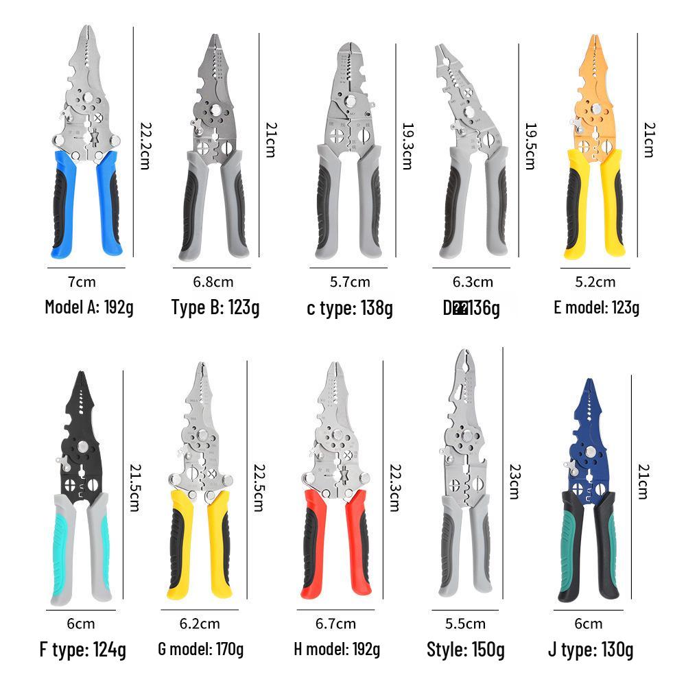 Многофункциональный стриппер для проводов: Идеально для разделения, снятия изоляции, опрессовки, обмотки и резки - Универсальные плоскогубцы электрика.