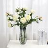 Feel Moisturizing 3 Head Austin Rose Home Living Room Decoration Fake Flower Decoration Imitation Rose Bouquet