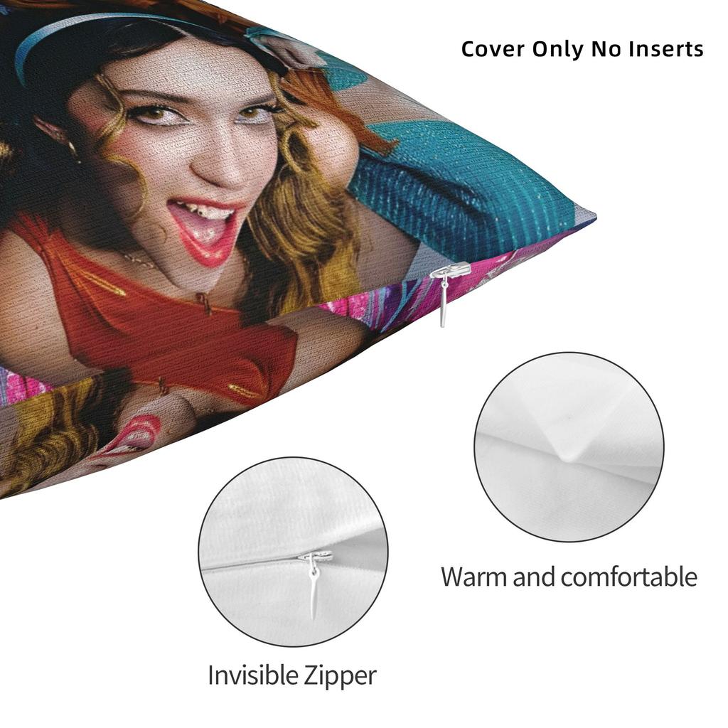 Katseye Kpop Style Square Pillow Case Polyester Decorative Pillow Korean Style 45*45Cm Pillowcover Home Decor