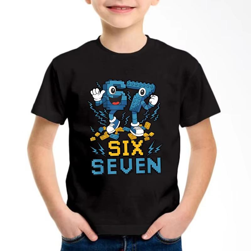 Kids 67 Themed Colorful Print TShirt Soft Cotton Fabric Breathable and Comfortable Ideal for Toddlers and Childrentk0315