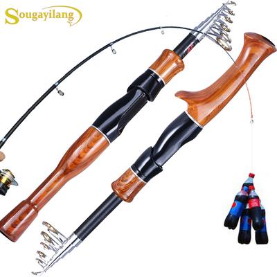 SOUGAYILANG Портативная телескопическая удочка для путешествий, 1,6 м, литейная спиннинговая удочка из стекловолокна высокой плотности, принадлежности для рыбалки
