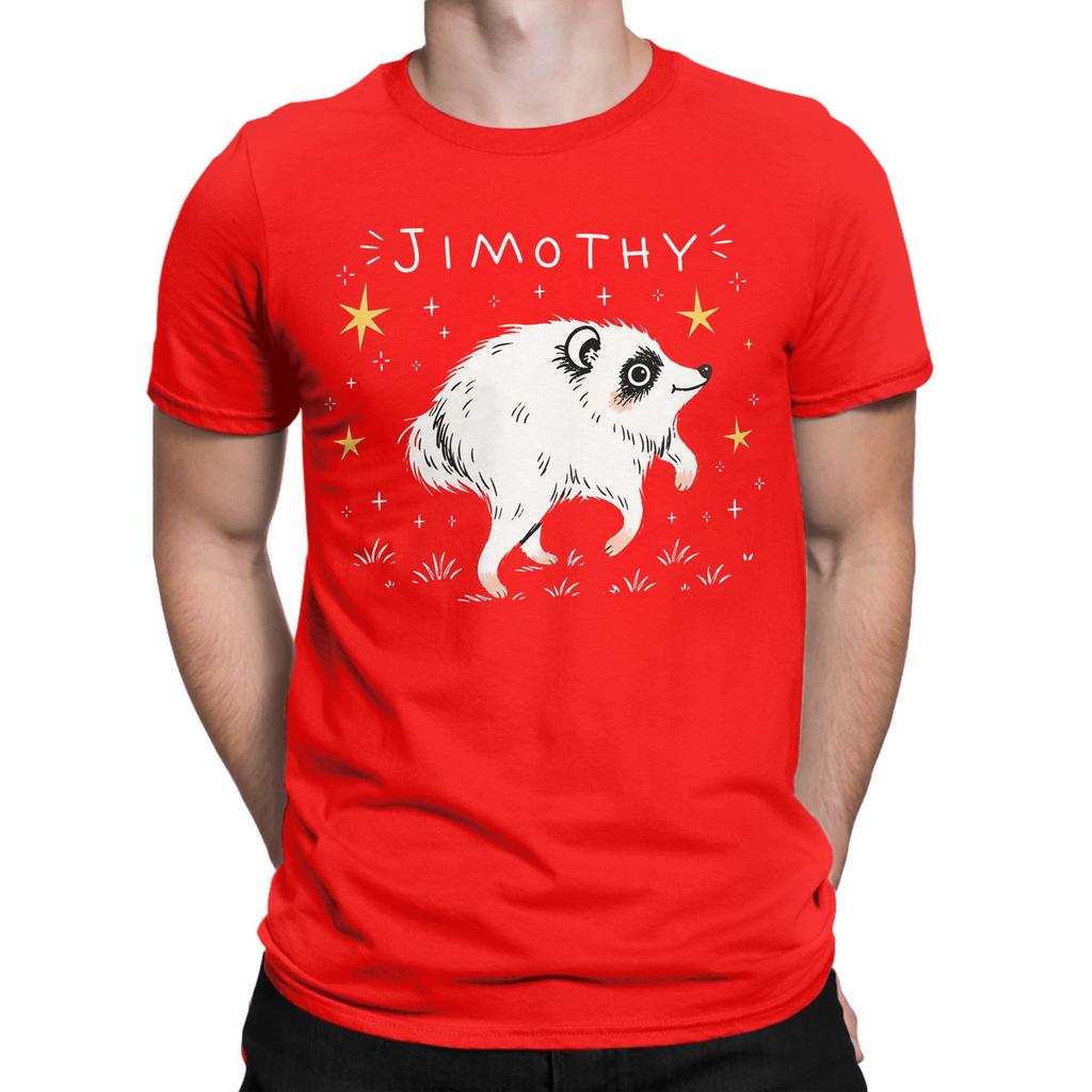 Unisexs Tshirt Raccoon Jimothy Vintage Pure Cotton Tees Short Sleeve Funny Internet Meme T Shirts Crew Neck Clothes Printed