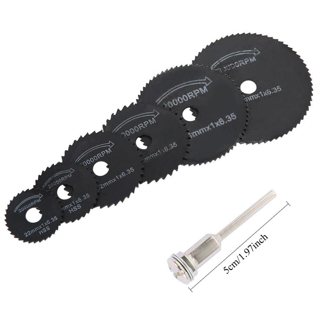 7 шт./набор Мини HSS Диск циркулярной пилы Вращающийся инструмент для Dremel Резак по металлу Силовой Диски для резки дерева Дорн для дрели Отрезной