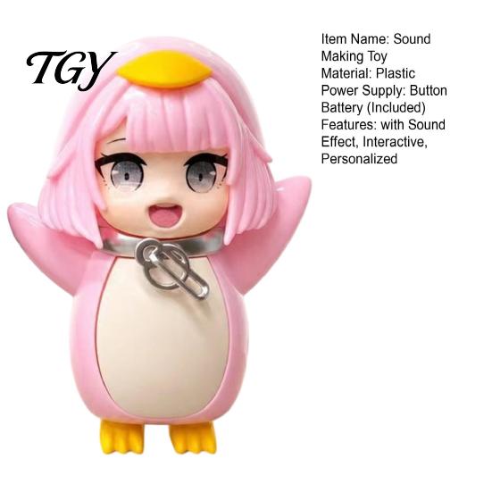 Niche Novelty Collectible Item Little Penguin Voice Recorder Toy, 10cm Recordable Cosplay Figure, Compact Home Display Statue Anime Desk Model