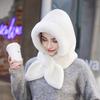Women's Winter Faux Fur Hat Thick Warm Plush Ear-Protector Riding Cap Solid Color with Scarf Buckle