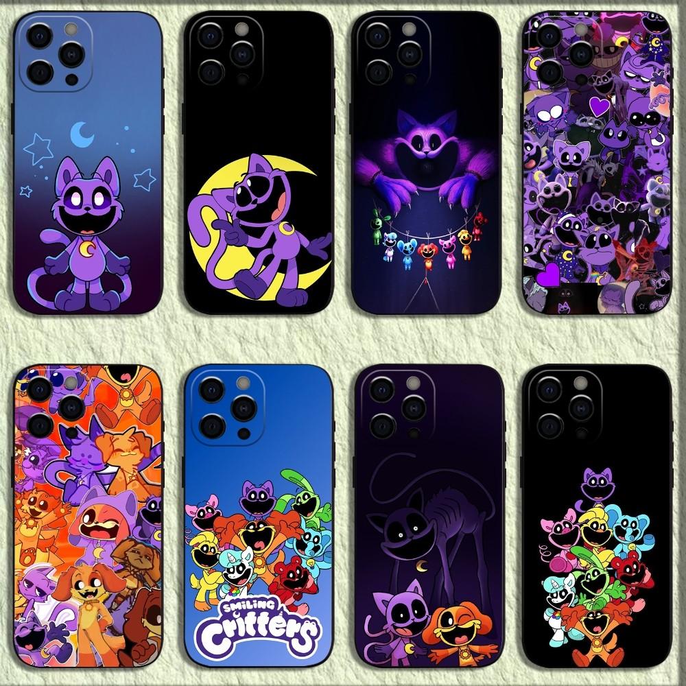 Милый чехол для телефона C-Catnap и D-Dogday для iPhone 16,15,14,13,12,11,Pro,X,XS,Max,XR,Plus,Mini Мягкий черный чехол