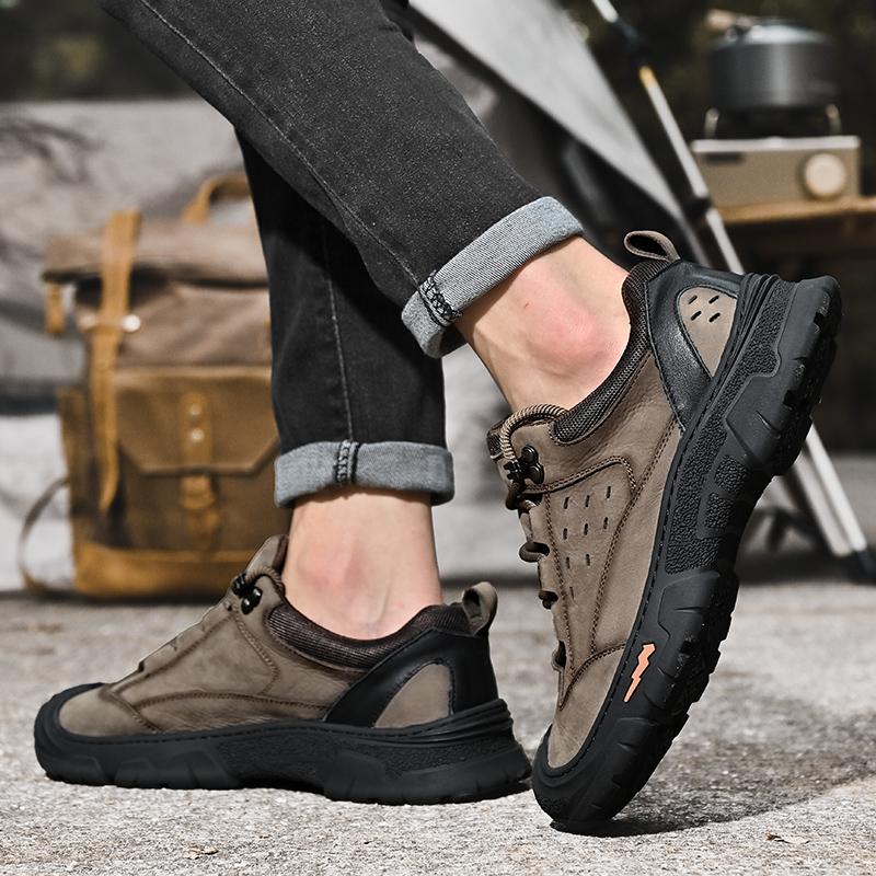 Outdoor Hiking Shoes Men Genuine Leather Camping Sneakers Man Casual Shoes Luxury Brand Casual Men's Footwear