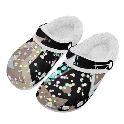 1 пара теплых белых клогов на подкладке из ЭВА, унисекс, обувь слипоны, мягкая плюшевая внутренняя часть, легкая, противоскользящая подошва, удобная для зимней повседневной ходьбы