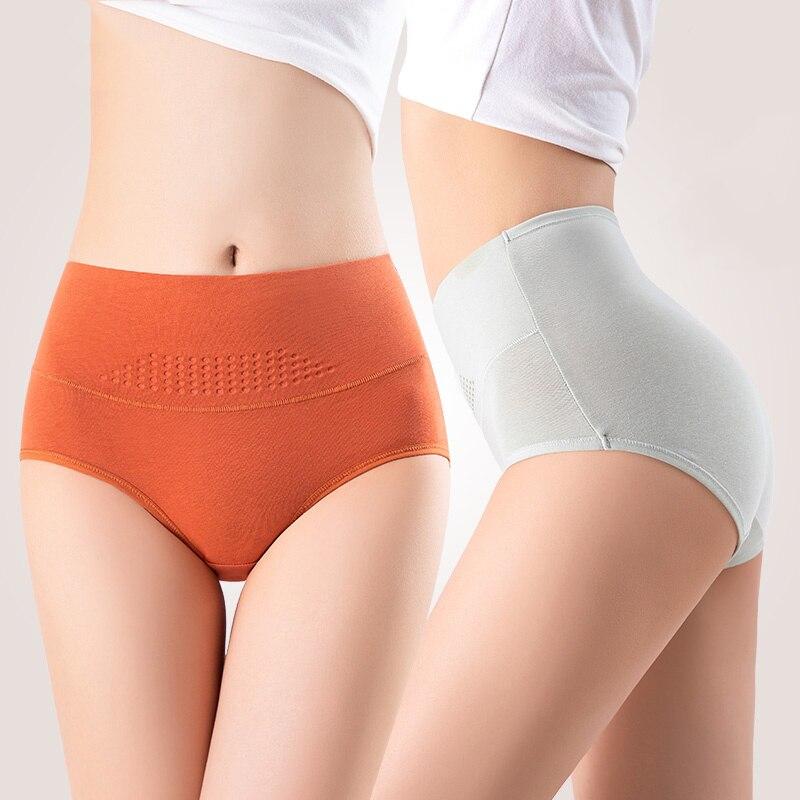 LANGSHA 4 шт., большие размеры M-5XL, трусики с высокой талией, женское мягкое хлопковое нижнее белье, трусы с принтом, женское нижнее белье
