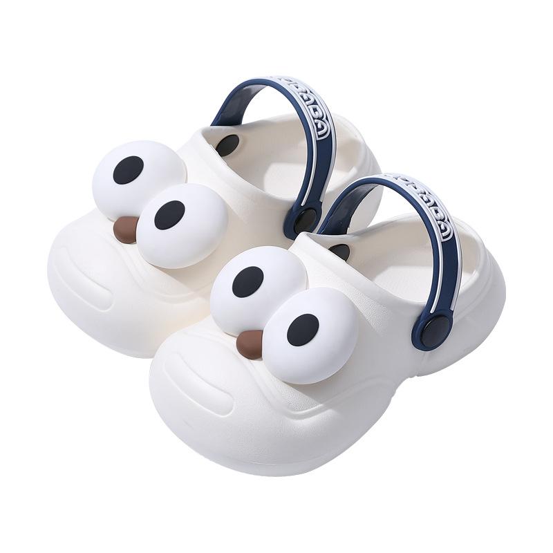 EVA дырочные туфли летние для мальчиков и девочек мультяшные с большими глазами для среднего и старшего возраста носить мягкую подошву крутые тапочки для дома и улицы